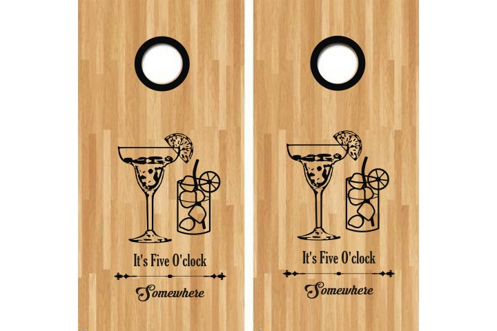 Its Five Oclock Somewhere Cornhole Decal