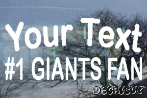 Number 1 Giants Fan Vinyl Die-cut Decal