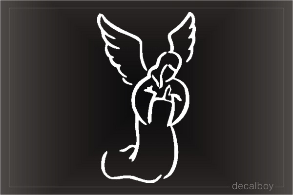 Angel Praying Kneeling Window Decal