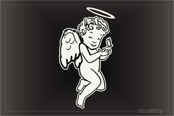 Angel Halo Wings Window Decal