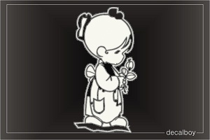Precious Moment Little Girl Window Decal
