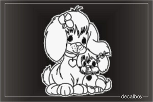 Precious Moment Dogs Car Window Decal