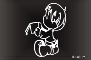 Precious Moment Boy Sitting Window Decal