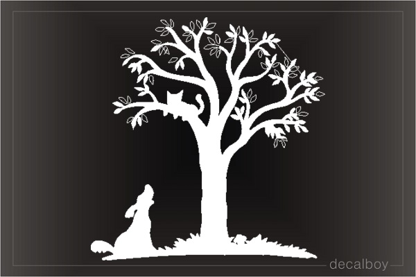 Dog Cat Tree Car Window Decal