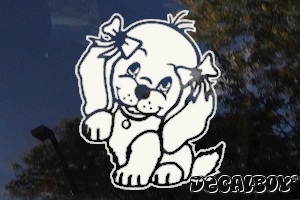 Cartoon Maltese Car Window Decal