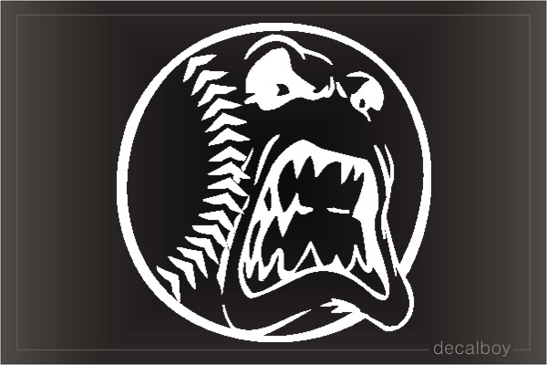 Baseball Face Window Decal