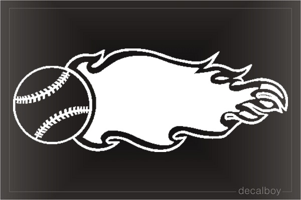 Baseball Flames 11203 Die-cut Decal