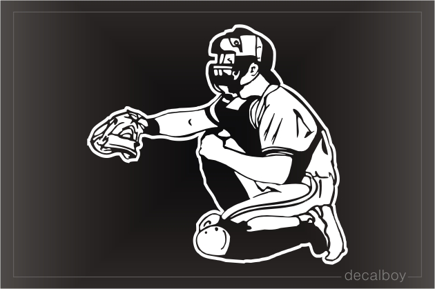 Baseball Catcher Window Decal