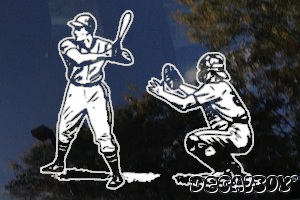 Baseball Catcher 2 Window Decal