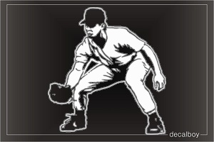 Baseball Catcher 3 Window Decal