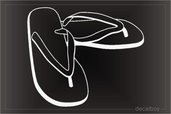 Beach Flip Flops Car Decal