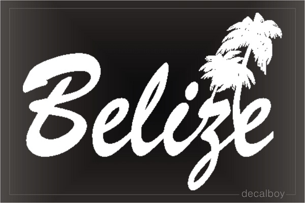 Belize Palmtree Window Decal