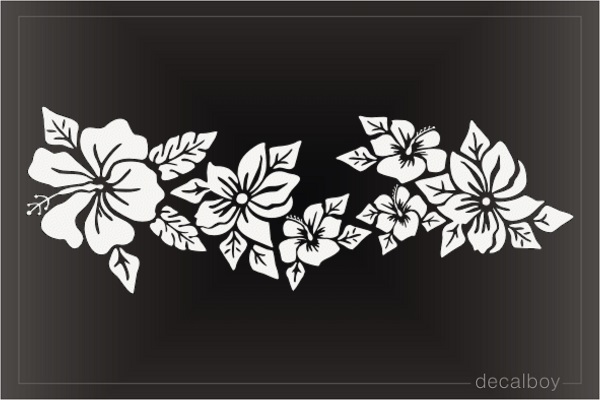 Blooming Hibiscus Flowers Decal