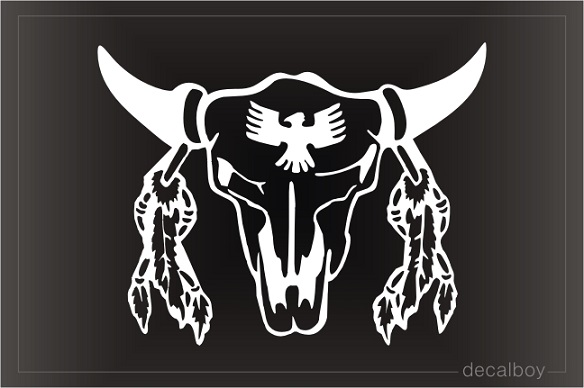 Bull Head Skull Window Decal