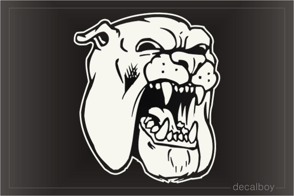 Bulldog Face Mad 102 Car Window Decal