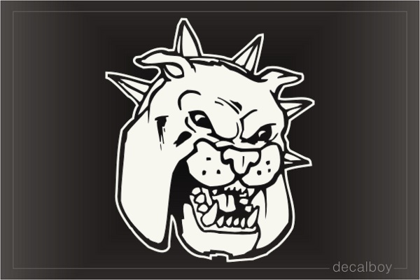 Bulldog Face Mad 124 Car Window Decal