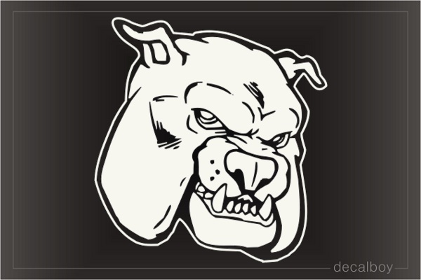 Bulldog Face Mad 465 Car Window Decal