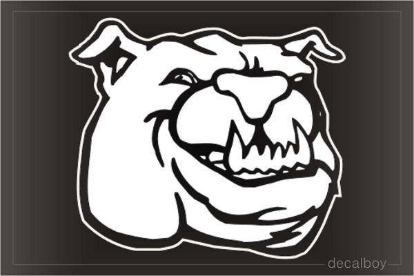 Bulldog Face Mad 478 Car Window Decal