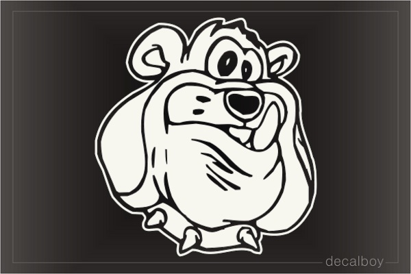 Bulldog Face Mad Car Window Decal