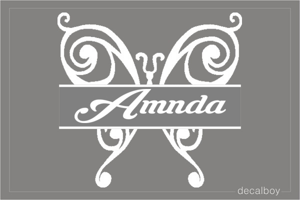 Butterfly Split Letter Style Decal