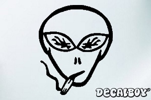 Alien Smoking Car Window Decal