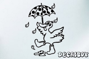 Bird Duck Umbrella Car Window Decal