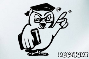 Owl Cartoon Car Window Decal