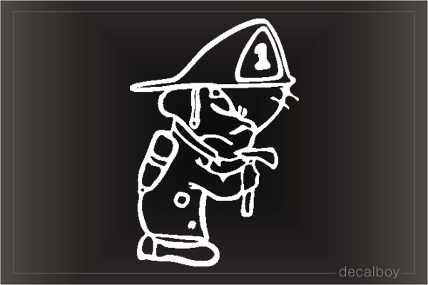 Firefighter Boy Car Window Decal