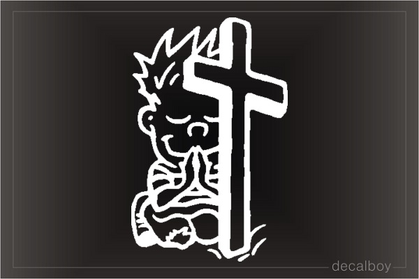 Pray Cross Car Window Decal