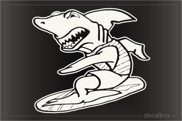 Shark Surfboarding Car Window Decal