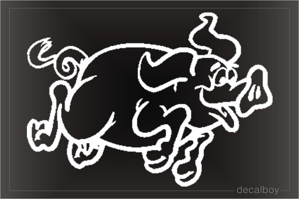 Pig Running Car Window Decal