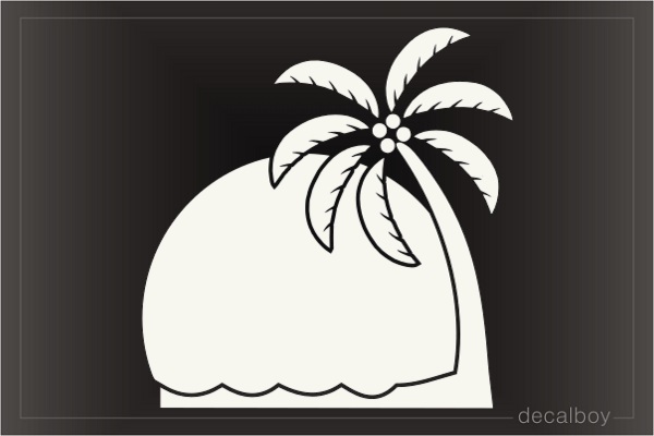 Coconut Palm Tree Island Window Decal