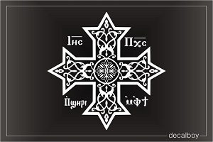 Cross Coptic Window Decal