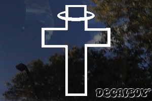 Cross Halo Window Decal