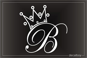 Crown B Initial Princess Car Window Decal