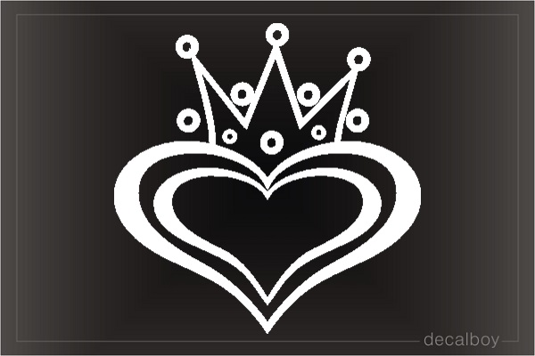 Crown Heart Car Window Decal