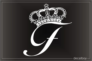 Crown Custom Initial Letter Car Decal