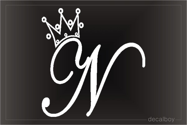 Crown Initial N Car Window Decal