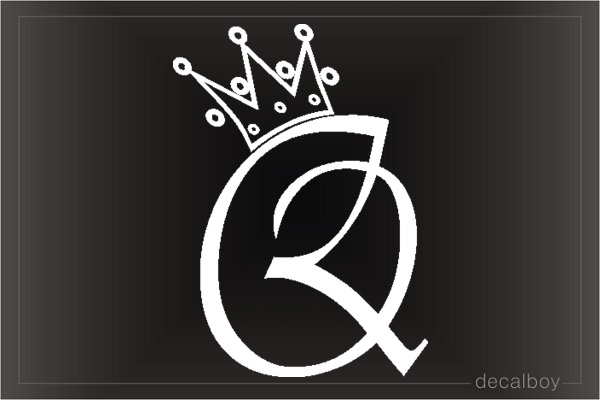 Crown Q Initial Car Window Decal