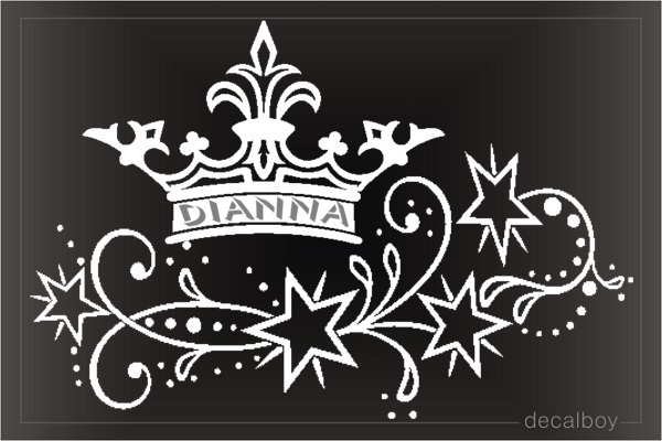 Crown Stars Custom Name Decal