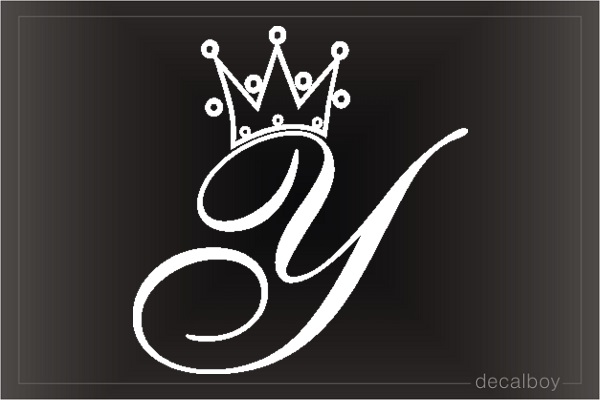 Crown Letter Y Car Window Decal