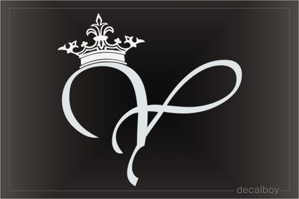 Crown Letter Y 2 Car Window Decal