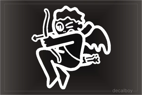 Cupid Cherub Arrow Window Decal