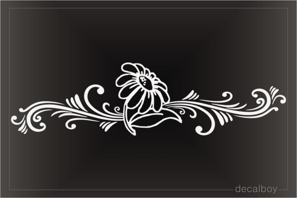 Daisy Flower Stripe Window Decal