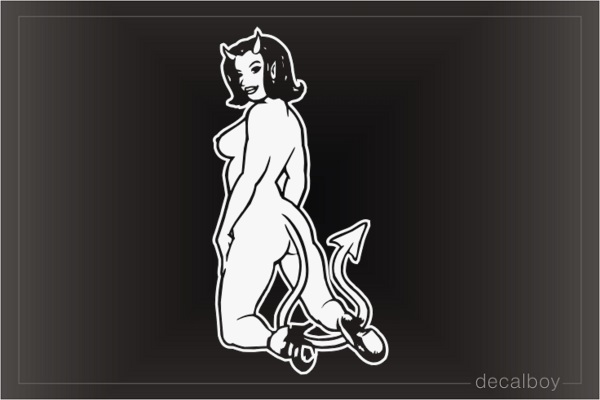 Hot Devil Girl Car Window Decal