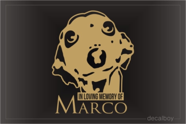 Dog Memorial Car Decal