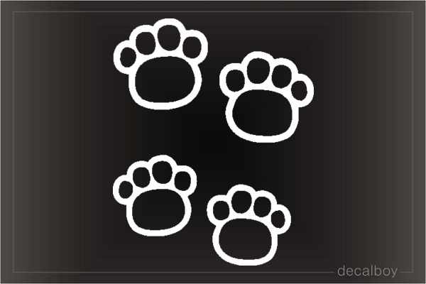 Dog Foot Print 546 Car Window Decal