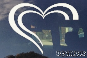 Double Half Heart Decal