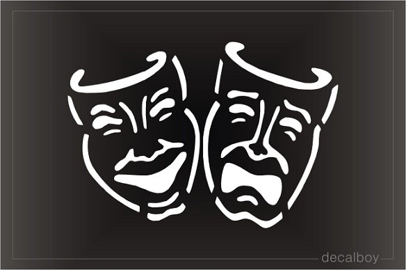 Drama Laugh Masks Car Decal