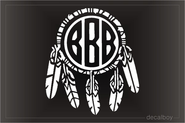 Dream Catcher Initial Decal